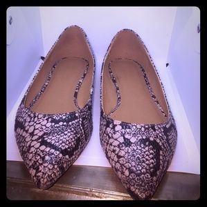 ASOS Faux Snakeskin Pointy Flats